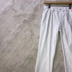ユニクロ グロップドパンツ M 63～69 アイボリー ストレート カジュアル