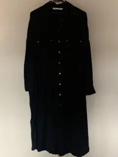 ZARA 黒 オーバーシャツワンピース M