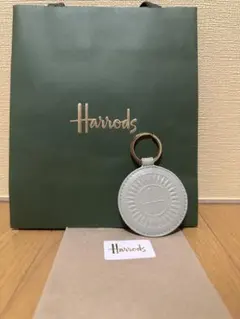 Harrods グリーン系 レザー キーホルダー