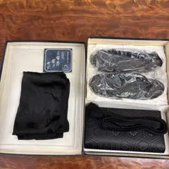 黒いシルク喪服と草履セット　　k0108