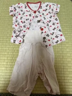 ベビーパジャマ クマ柄 ピンク ~95cm
