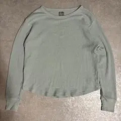 Old Gap サーマル ワッフル y2k 短丈 スウェット ライトブルー