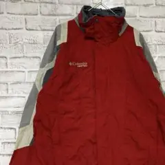 コロンビア　マウンテンパーカー　レッドM ロゴ刺繍アウトドア915