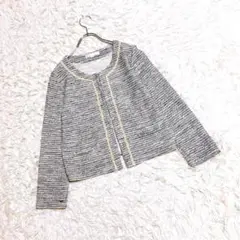 【タカキュー】SHIRTS CODE ノーカラージャケット (M) ツイード