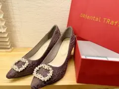 ORiental TRaffic パープル レースパンプス