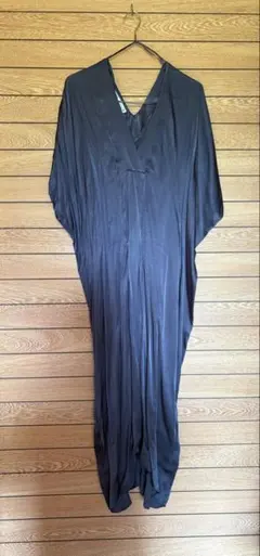 ZARA ダークグレー サテン ロングワンピース