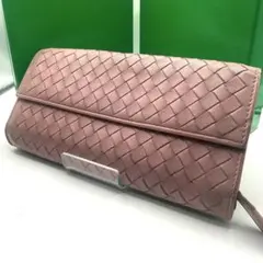 ボッテガヴェネタ 長財布 折り財布 イントレチャート レザー ピンクのサムネイル