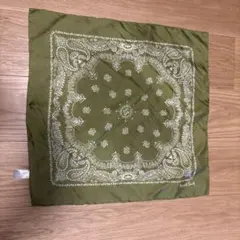 Margaret Howell シルクバンダナ オリーブグリーン