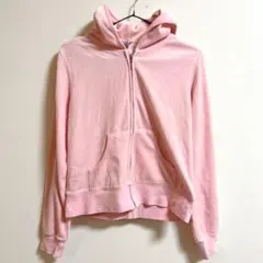 voice フリースフルジップパーカー　ピンク　フード付き　無地　気持ちいい素材