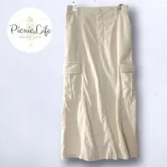 美品【Lax Dan Tia】コーデュロイカーゴロングスカート タイト ナロー