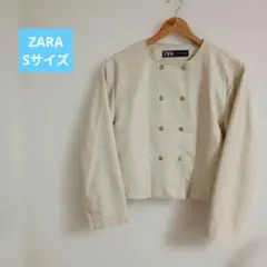 ZARA ノーカラージャケット フェイクレザー Sサイズのサムネイル