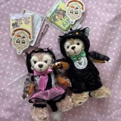タグ付き　ダッフィー シェリーメイ ハロウィン ぬいぐるみバッチマスコット