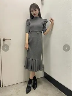 EATME ウエストマークリブワンピース