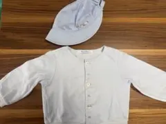 水色カーディガンと帽子セット