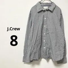 J.Crew ストライプ長袖シャツ【M】【L】襟付き　オフィスカジュアル　上品