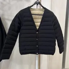 Demi-Luxe BEAMS ブラックベージュリバーシブルダウンジャケット