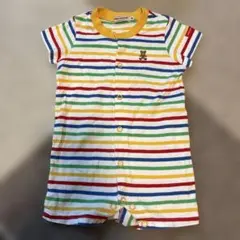 カラフルストライプロンパース ミキハウス　80cm