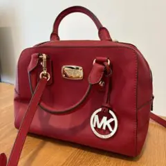 MK レッド ハンドバッグ MKロゴ付き マイケルコース アウトレット