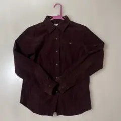 LACOSTE ラコステ　コーデュロイシャツ 40 レディース　焦茶色　シンプル