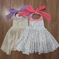 【2枚セット】MARLMARL お食事エプロン 80～90 ピンク ラベンダー