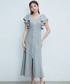 セゾンドパピヨン　フェミニン　ロングワンピース　　フロントジップのサムネイル