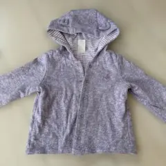 baby GAP クマ耳 薄手パーカー 羽織り 70cm 紫 ライラック