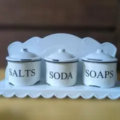 壁掛け ホーロー キャニスター セット SALTS SODA SOAPS