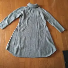 タートルネックAラインニットワンピースXLサイズ