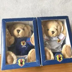 2002日韓ワールドカップ 限定 テディベア ハロッズ＞ JFA テディベア1996 & 2002FIFA 日韓大会グッズ