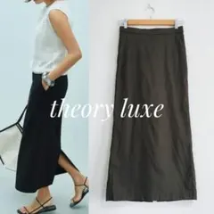 theory luxe リネン ペンシルスカート アーミーグリーン 38のサムネイル