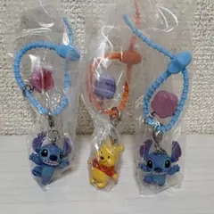 ディズニーキャラクター　カラフルマルチチャーム　スティッチ×2 くまのプーさん