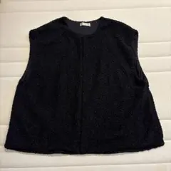 ♯ 黒 ベスト Mサイズ　プードル生地