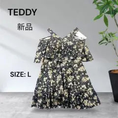 2717☆新品ダグ付きTEDDY 花柄 ワンピース水着 Lサイズのサムネイル