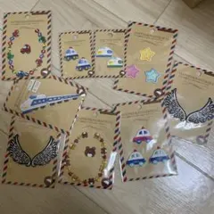 刺繍ワッペンセット 11枚 車 電車 星 羽 クマ 手芸用
