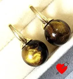 ピアス　レディース　ブラウン　タイガーアイ　ゴールド　フレンチガーリー　春服