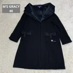 【美品】エムズグレイシー　ポケットリボン ボンバーヒート コート 40