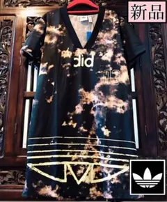 アディダス 希少 新品 ダイダイ柄 Tシャツ ワンピース ジャージ エスニック