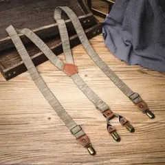 サスペンダー ビンテージ風 Y字型 レトロ 古着系 おしゃれ 金具 アメカジ