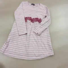 BeBe 長袖ワンピース（リボン付き）