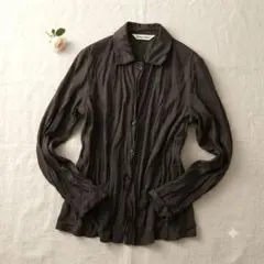 Senso-unico 長袖シャツ ブラウス シルク混 ブラウン 日本製/L相当のサムネイル