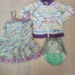 女の子水着とラッシュガードのセット おまけ付 90cm