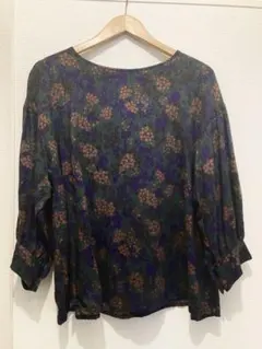 美品 群言堂 登美 ウール フラワージャガード ゆったり 7分袖 プル