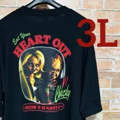 チャッキー チャイルドプレイ Tシャツ 半袖 CHUCKY 黒 ブラック 3L