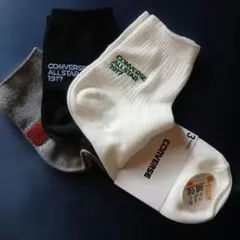 激安コンバースCONVERSE ソックス 3足セット 23-25cm靴下刺繍新品