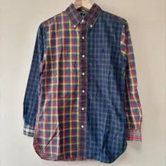 ラルフローレン クレイジーパターン チェック シャツ ボタンダウン 古着