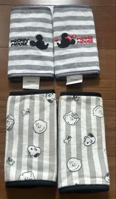 値下げ　抱っこ紐ベルトカバー　2点セット　ミッキー&ミニー　スヌーピーのサムネイル