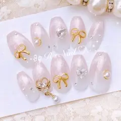 ネイルチップ マグネット ちゅるん フレンチガーリー ワンホン 量産型 韓国