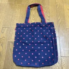 星柄　トートバック　ネイビー　レッド