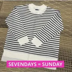 SEVENDAYS = SUNDAY 長袖ニット ニット ボーダー柄 ※訳あり