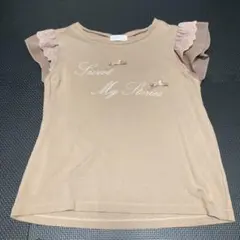 LODISPOTTO フリル袖リボンTシャツ ベージュ